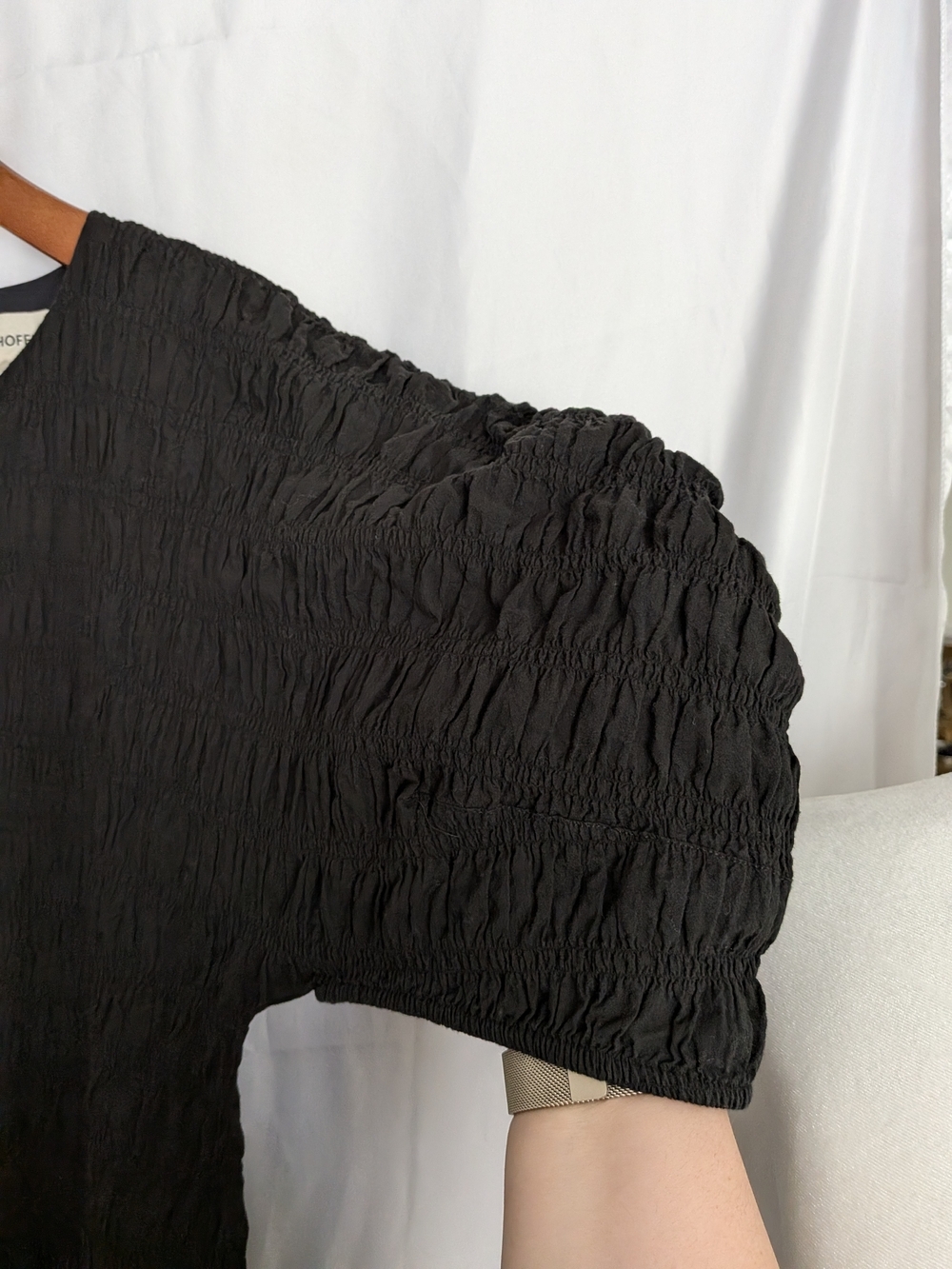 Mara Hoffman Black Aranza Textured Balloon-Sleeve Maxi Dress Size XL - Picture 5 of 7